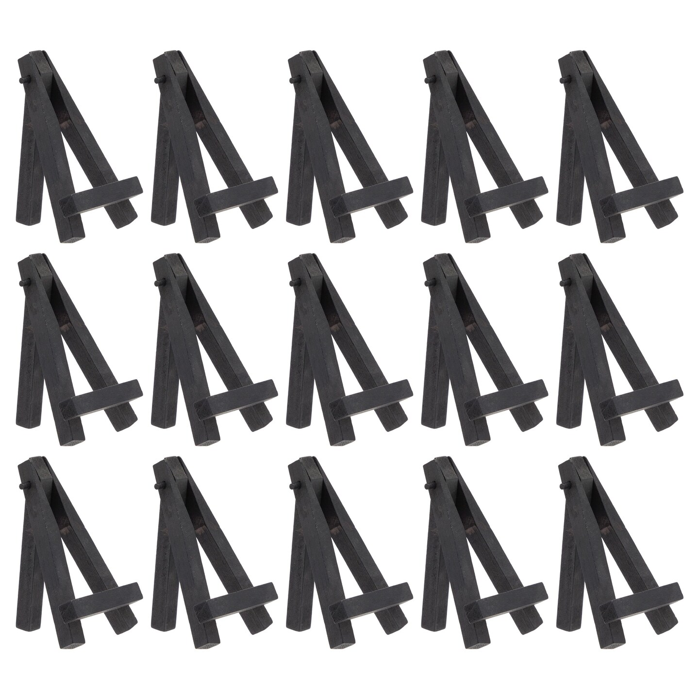 15 Pack Mini Tabletop Wood Easel for Art, Business Cards, Party Invitations (5 Inches)
