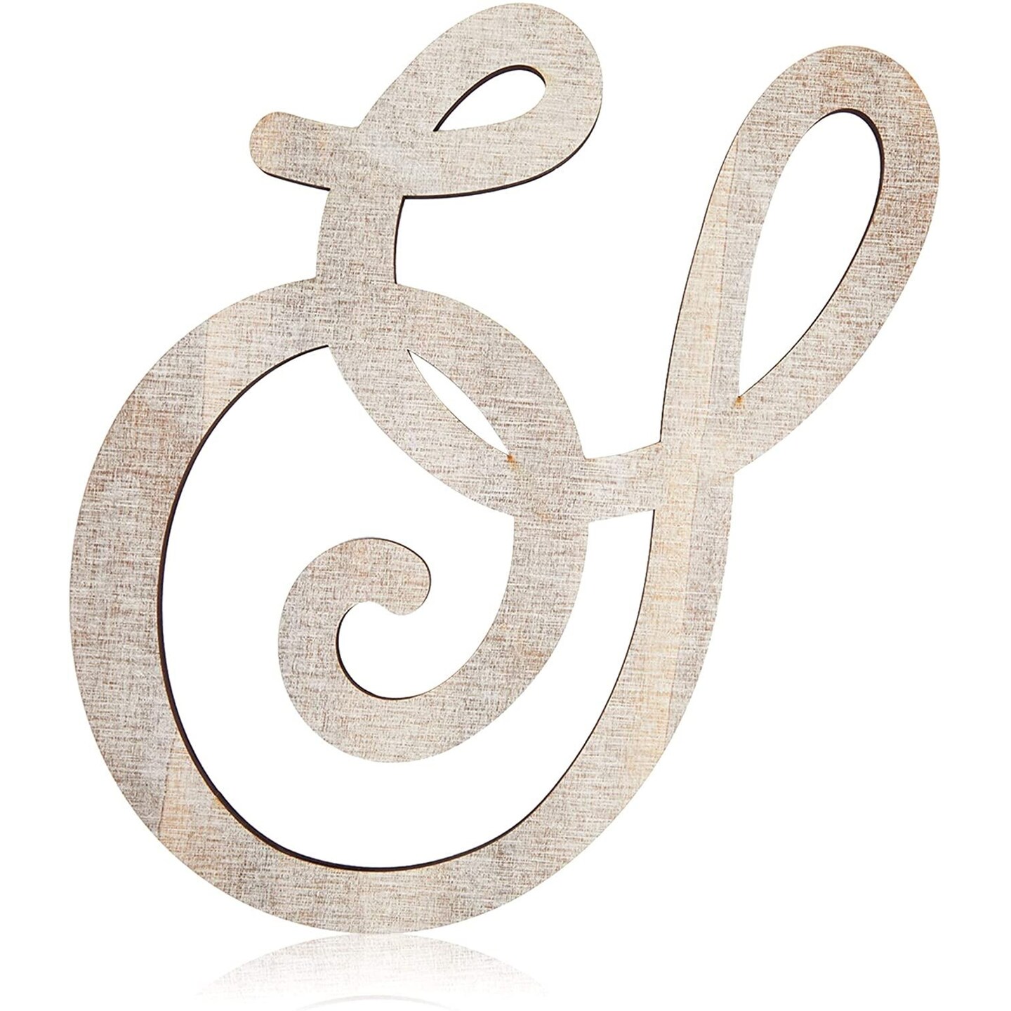13-Inch Unfinished Wooden Monogram Letter S, Rustic-Style Home Decor, Paintable Wood Alphabet Letters for Custom Signs, Party Decorations, Crafting and Art Supplies