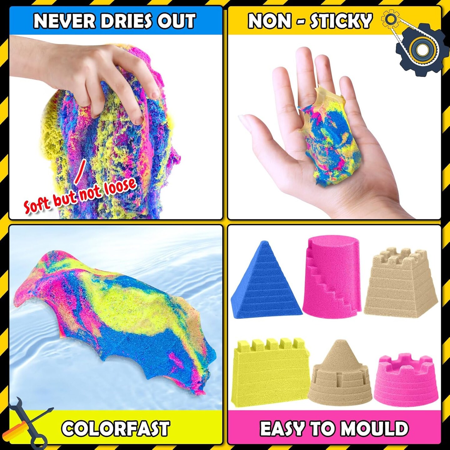 Summer Sand Toys Sensory Bin - Play Sand Kit with Construction Set Toy Truck and 4lbs Magical Sand, Pretend Play Beach Sensory Toy Sandbox, Kids Gifts for Girls and Boys