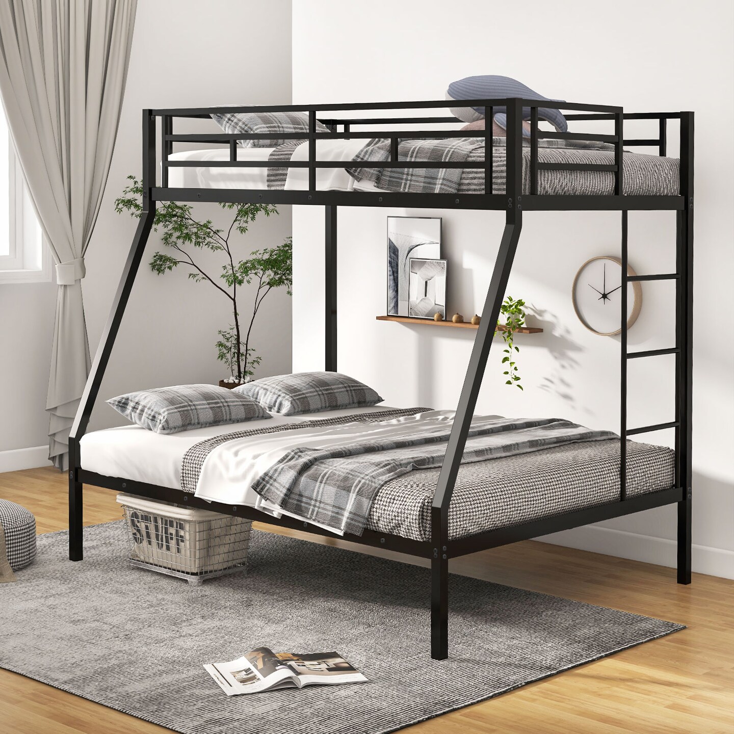 Metal Slatted Bed Frame for Teens Adults Noise-Free No Box Spring Required