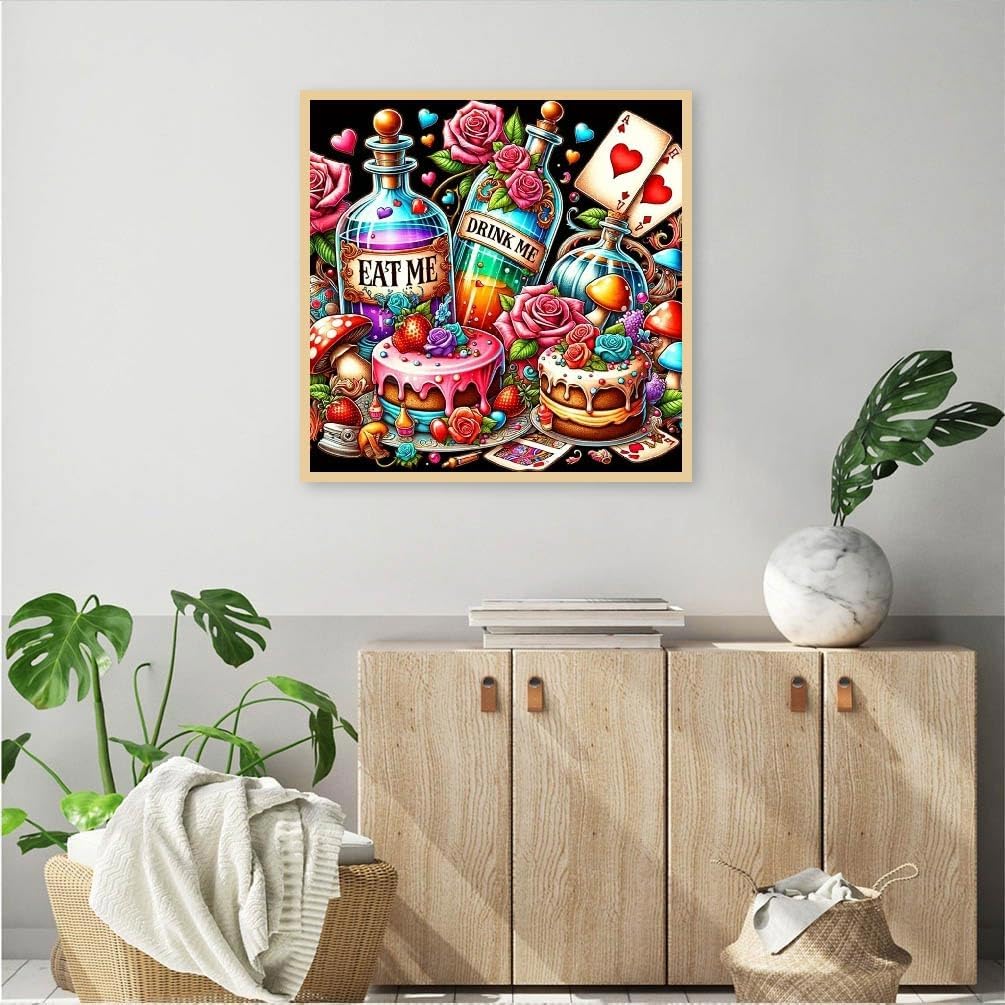 Christmas 5D Diamond Painting Kits for Adults Beginners,DIY Winter Cake Diamond Art,Full Round Drill Diamond Dot Gem Art Kits, Party Home Wall Decor