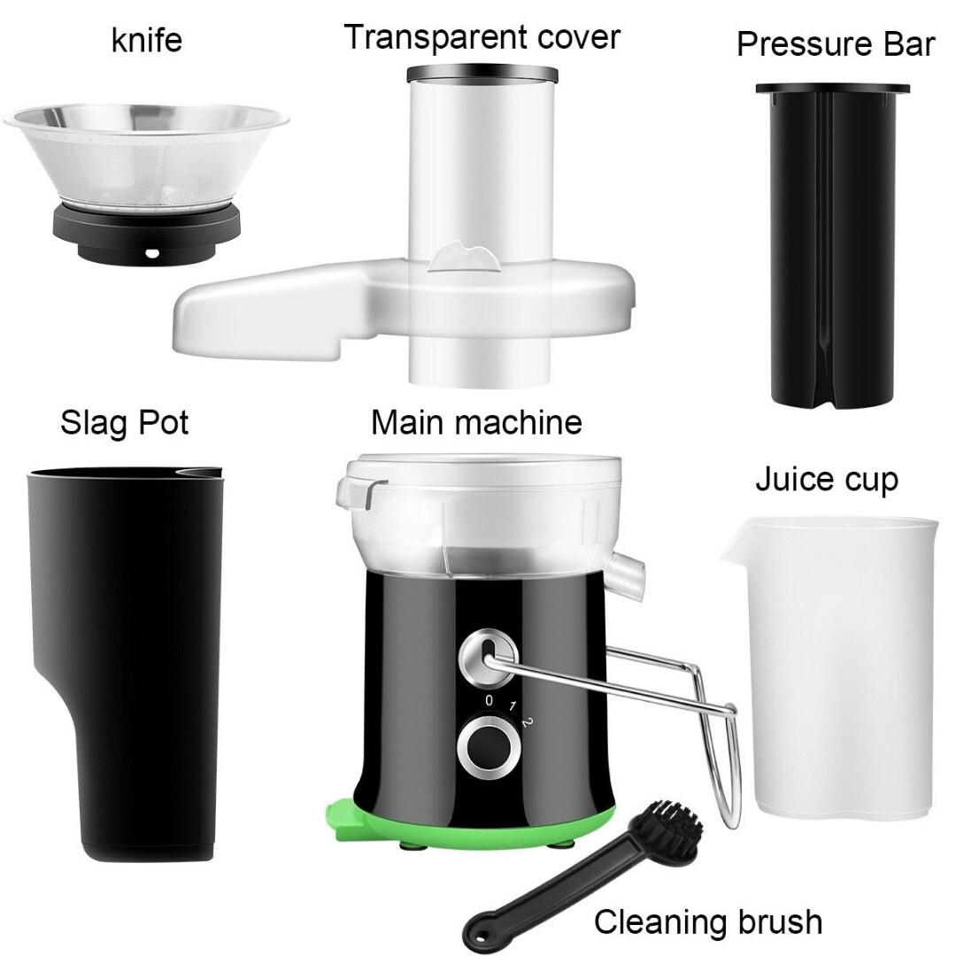 2 Speed Wide Mouth Fruit and Vegetable Electric Juicer with Stainless Steel Strainer
