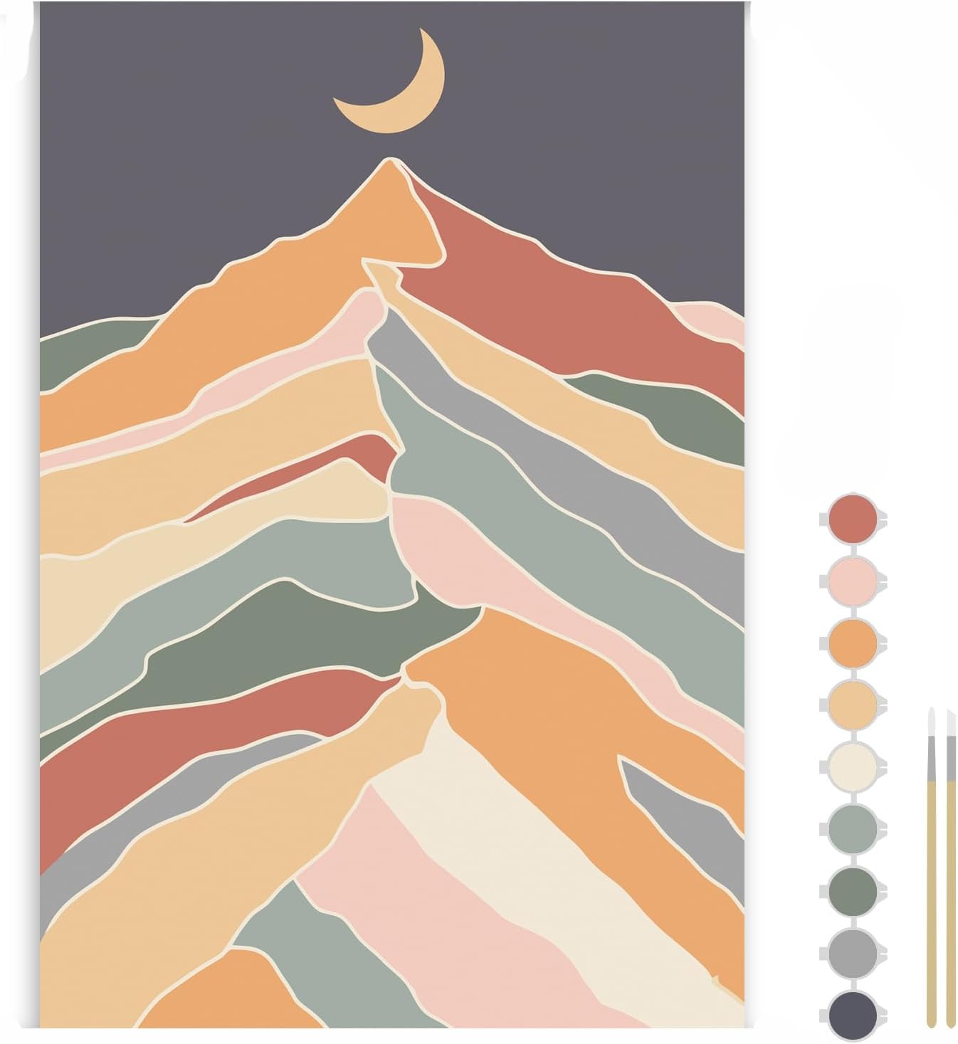 Paint by Numbers Kit, Beginner Friendly Adult Paint by Number Kits - Artistic Painting Kit for Mindful Creativity Sip and Paint Art Kit