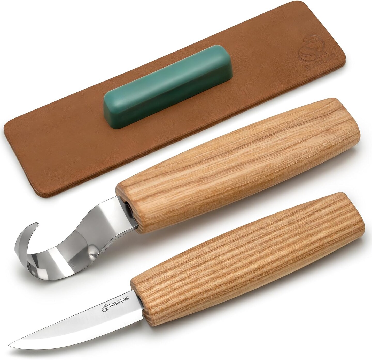 Wood Spoon Carving Knives Set Spoon Making Tools Kit Whittling Knife Hook Knife Right-handed Bowl Cup Kuksa for Beginners Woodworking Professional Wood Carving Kit