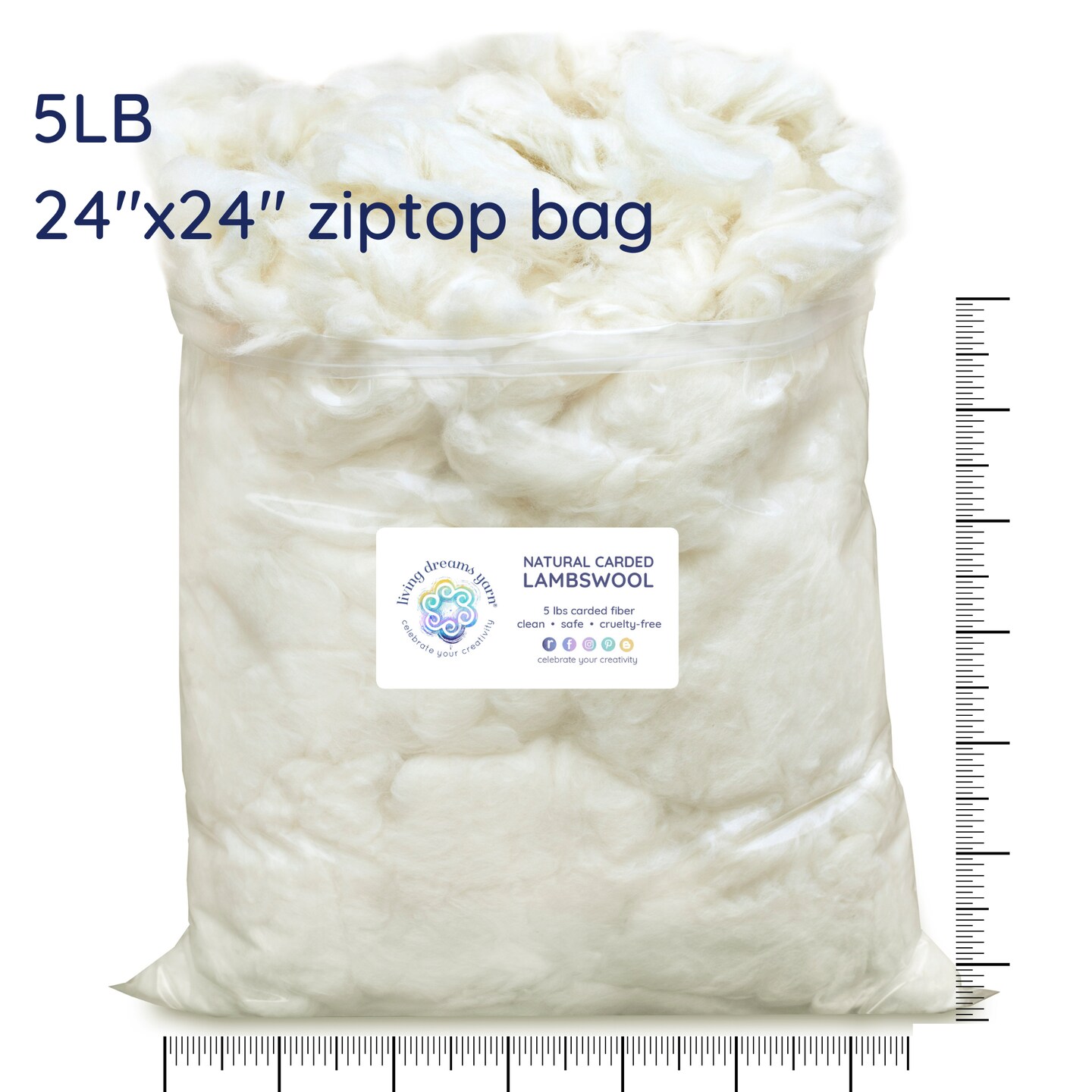 100% Lambswool Premium Fiber Fill Bag by Living Dreams