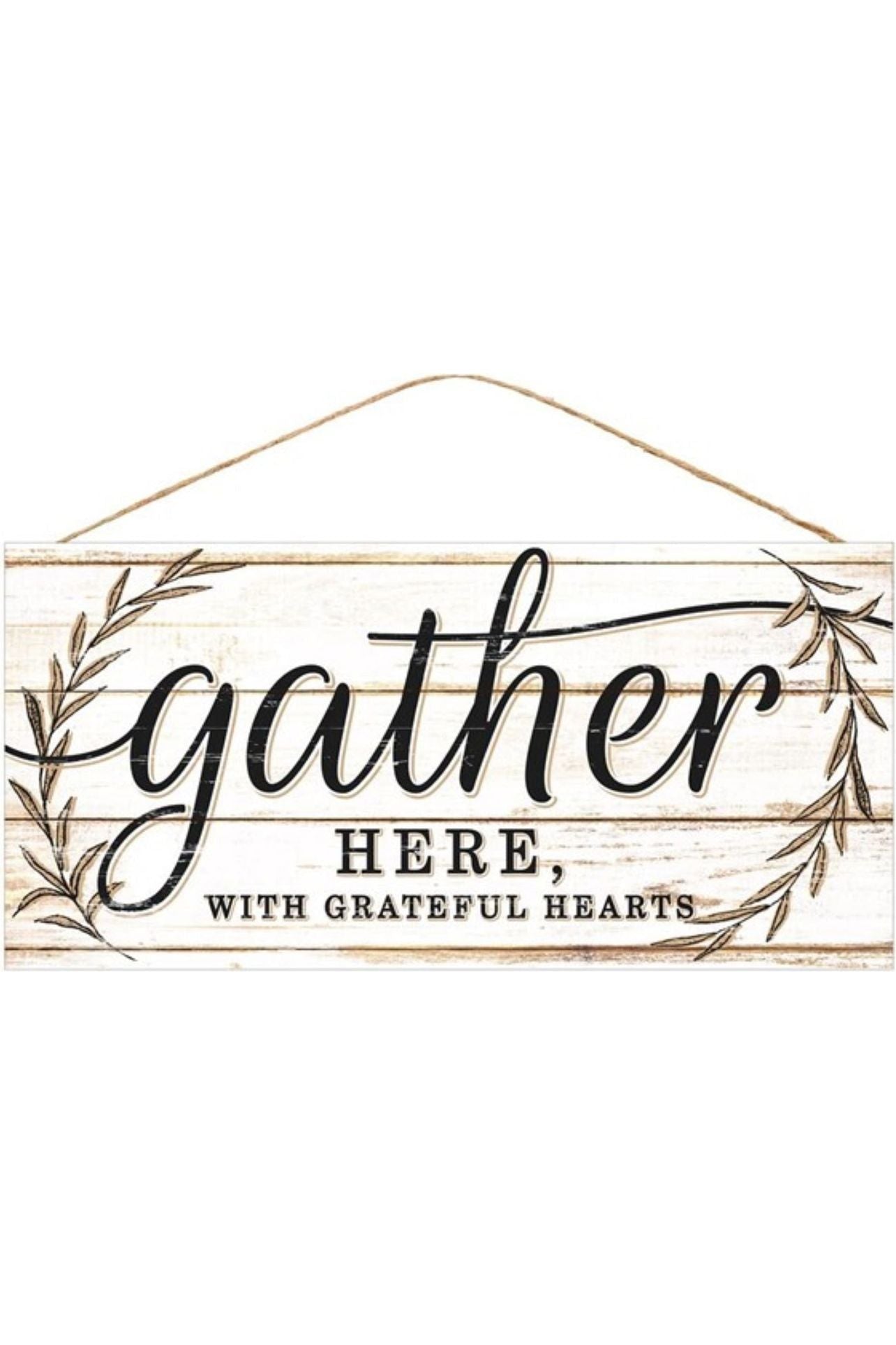 12&#x22; Wooden Sign: Gather Here
