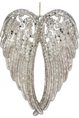 6&#x22; Angel Wing Ornament: Champagne