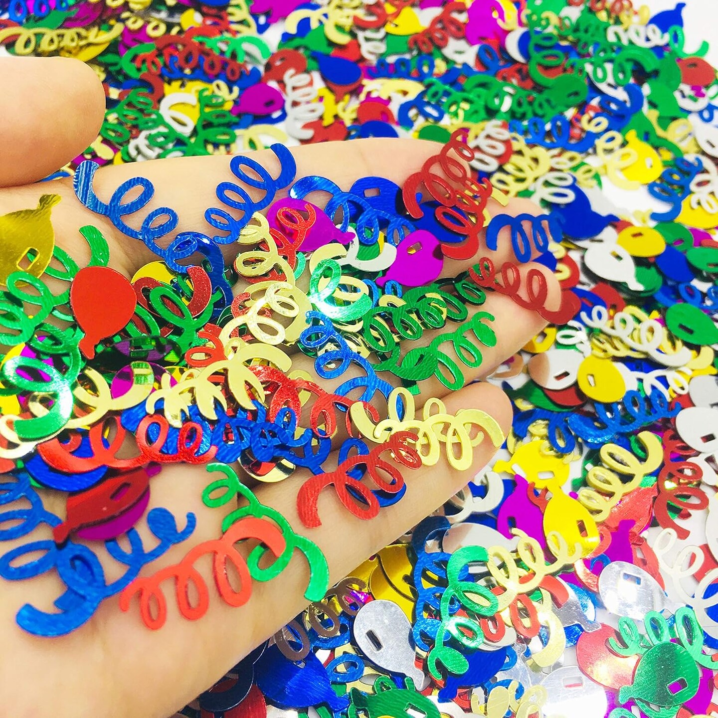 Confetti Sprinkles Table Scatters for Birthday Wedding Celebration Retirement Party Decoration DIY Arts and Crafting Metallic Foil Confetti 1.6 Ounce Balloon Ribbon