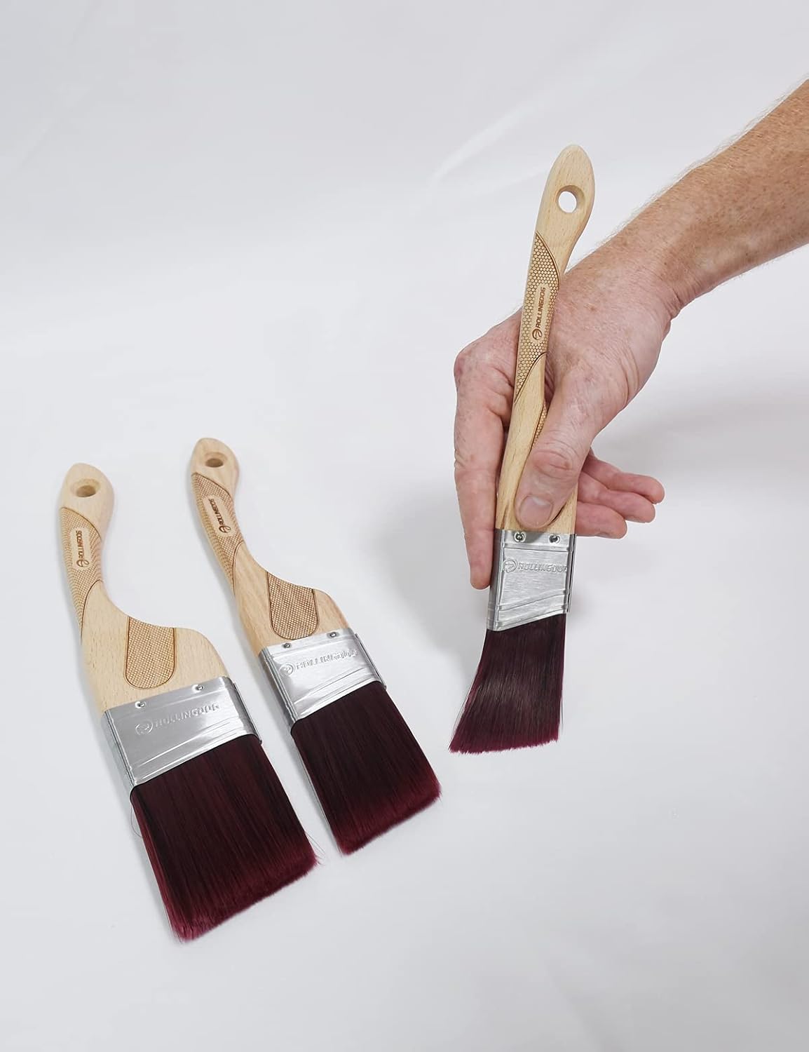Angled Paint Brush - Trim Brush with Ergonomic Wood Handle for Wall, Furniture, Cutting in Painting,3PC(1.5&#x22;,2&#x22;,2.5&#x22;)