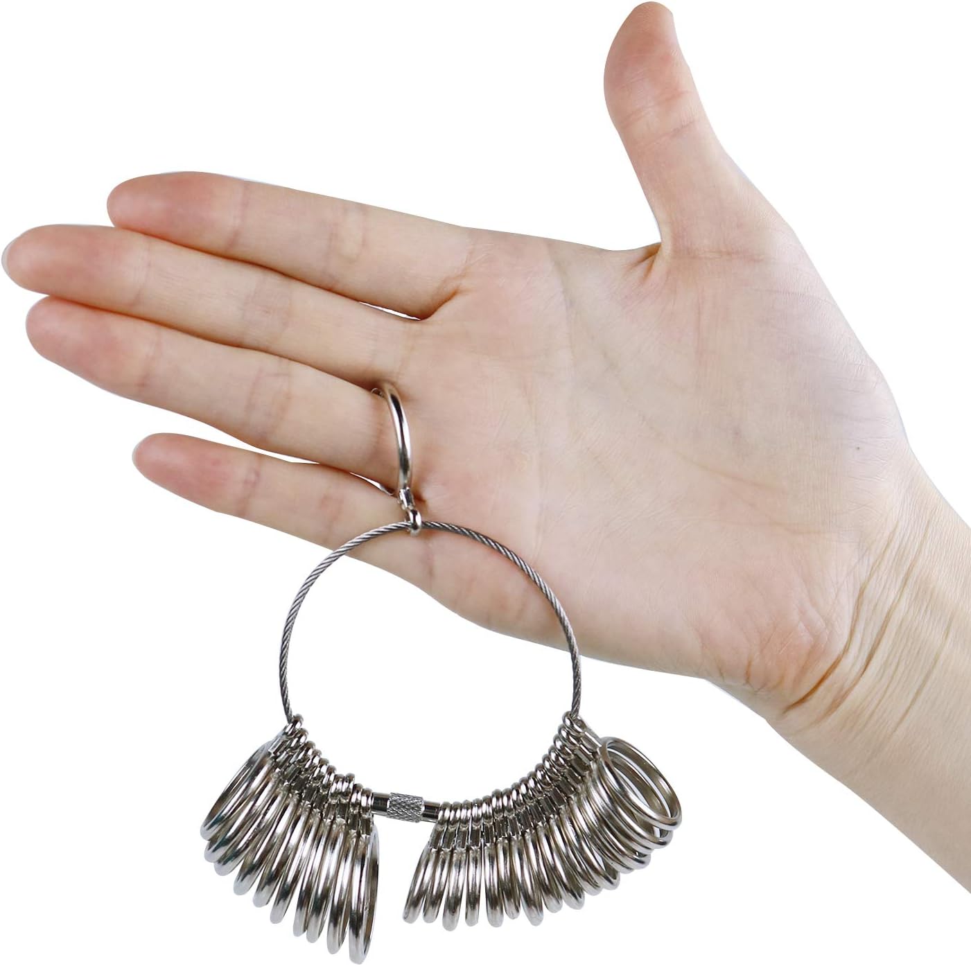 Metal Ring Mandrel Kit with Rubber Mallet, Finger Gauge & Ring Measuring Tools