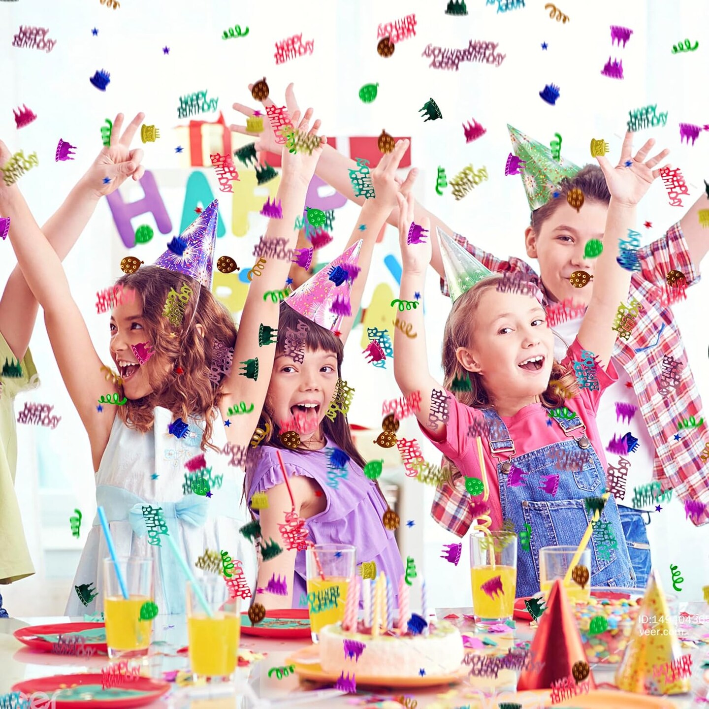 3000 Pieces Birthday Confetti Glitter Foil Happy Birthday Confetti Sprinkles Mixed Cake Balloon Star Confetti for Table Decorations Birthday Party Baby Shower DIY Crafts(60g)