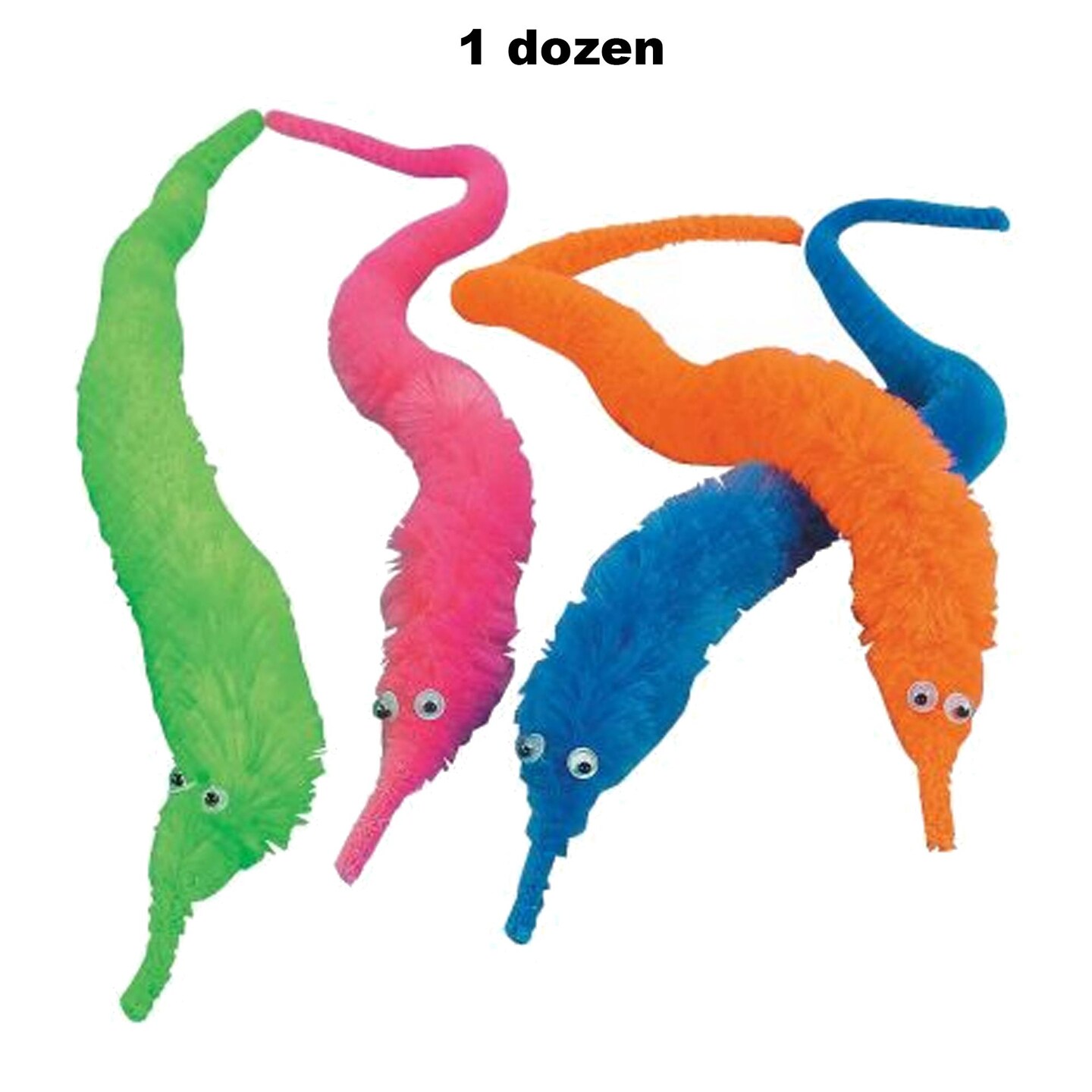 Worm on a String 8 1/2 Inches Long Fuzzy Worms