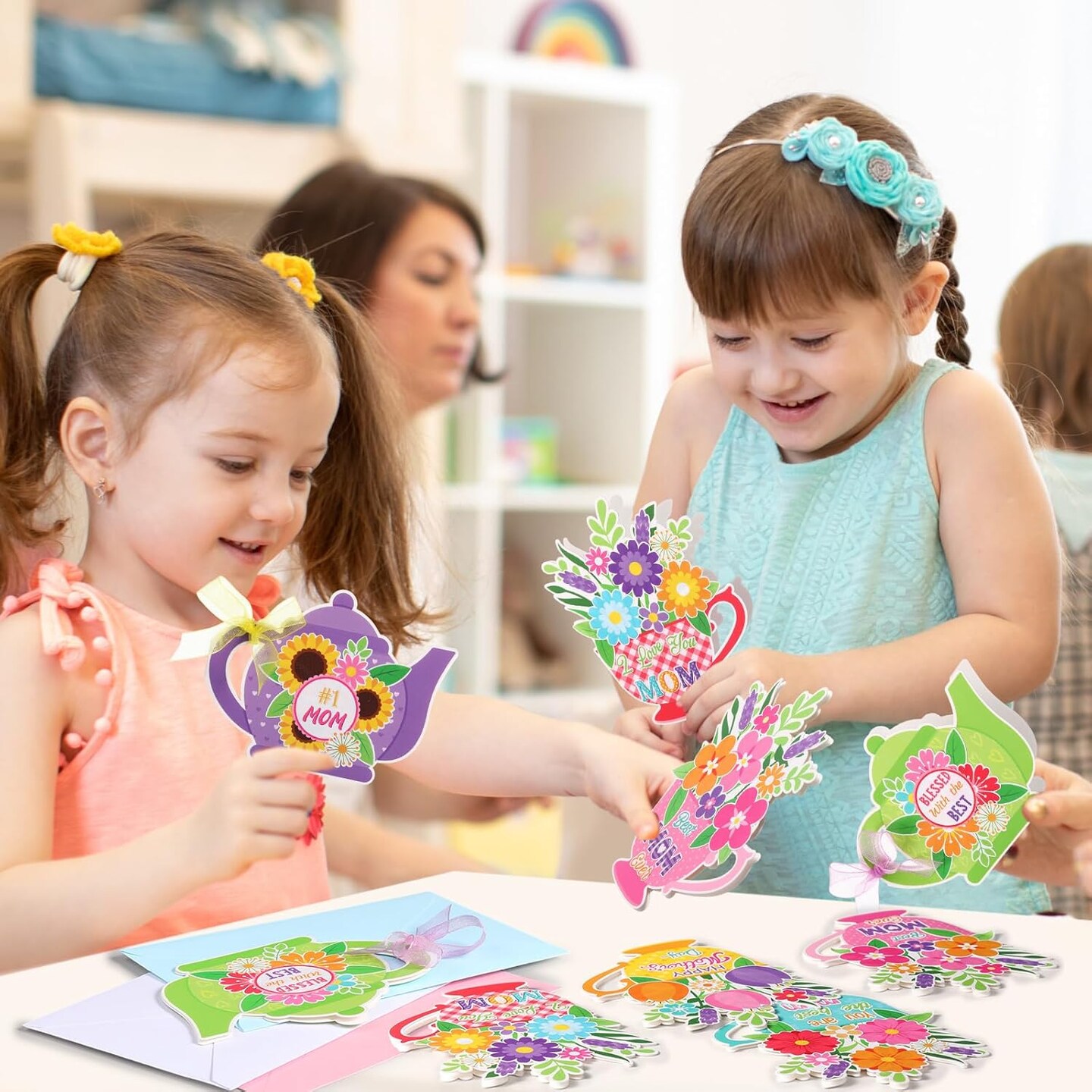 24 Sets Summer Card Making Kits DIY Spring Greeting Crafts Set Include 24 Cards 24 Envelopes 24 Sheets Stickers for Women Men Spring Mothers Day Valentine Handmade Crafts