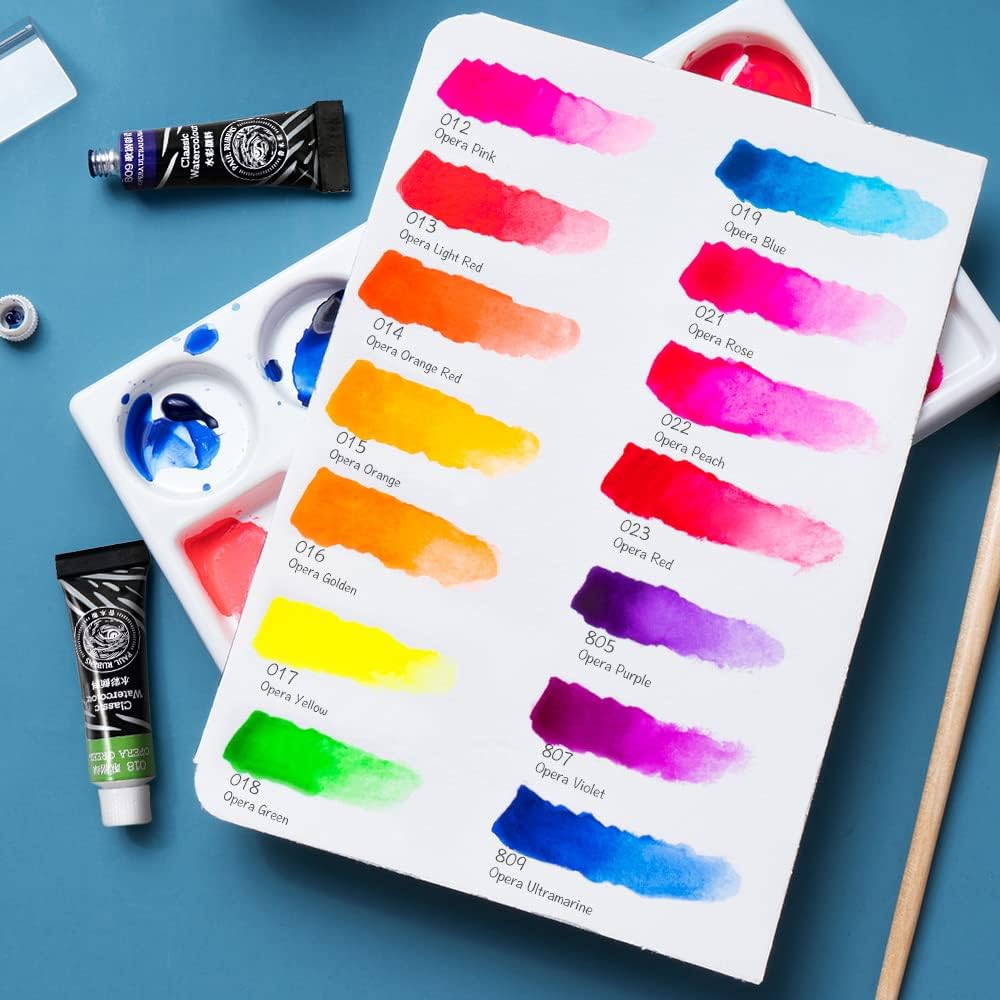 Watercolor Paint 14 Vibrant Neon Colors Watercolor Tubes, 5ml Each Tube, Art Supplies for Watercolor Painting, Comic, Illustration, Decoration