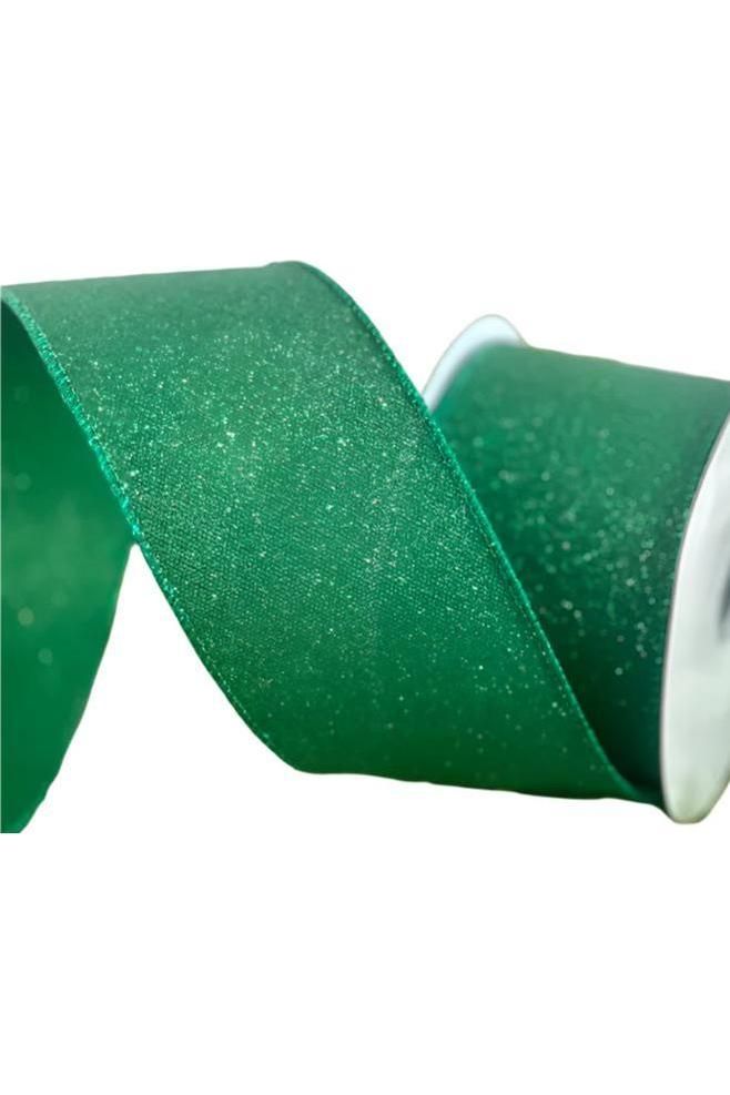 2.5&#x22; Fine Glitter On Faux Royal: Emerald Green (10 Yards)