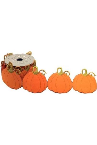 4&#x22; Pumpkin Garland Ribbon: Orange (5 Yards)