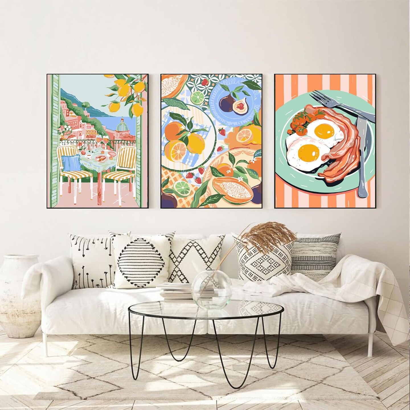 6 Packs Paint by Numbers Kit for Adults,Coffee DIY Acrylic Oil Painting Paint by Numbers Kits on Canvas,Adults Paint by Numbers Kits Drawing Paintwork for Home Decor 9.8x13.8inch