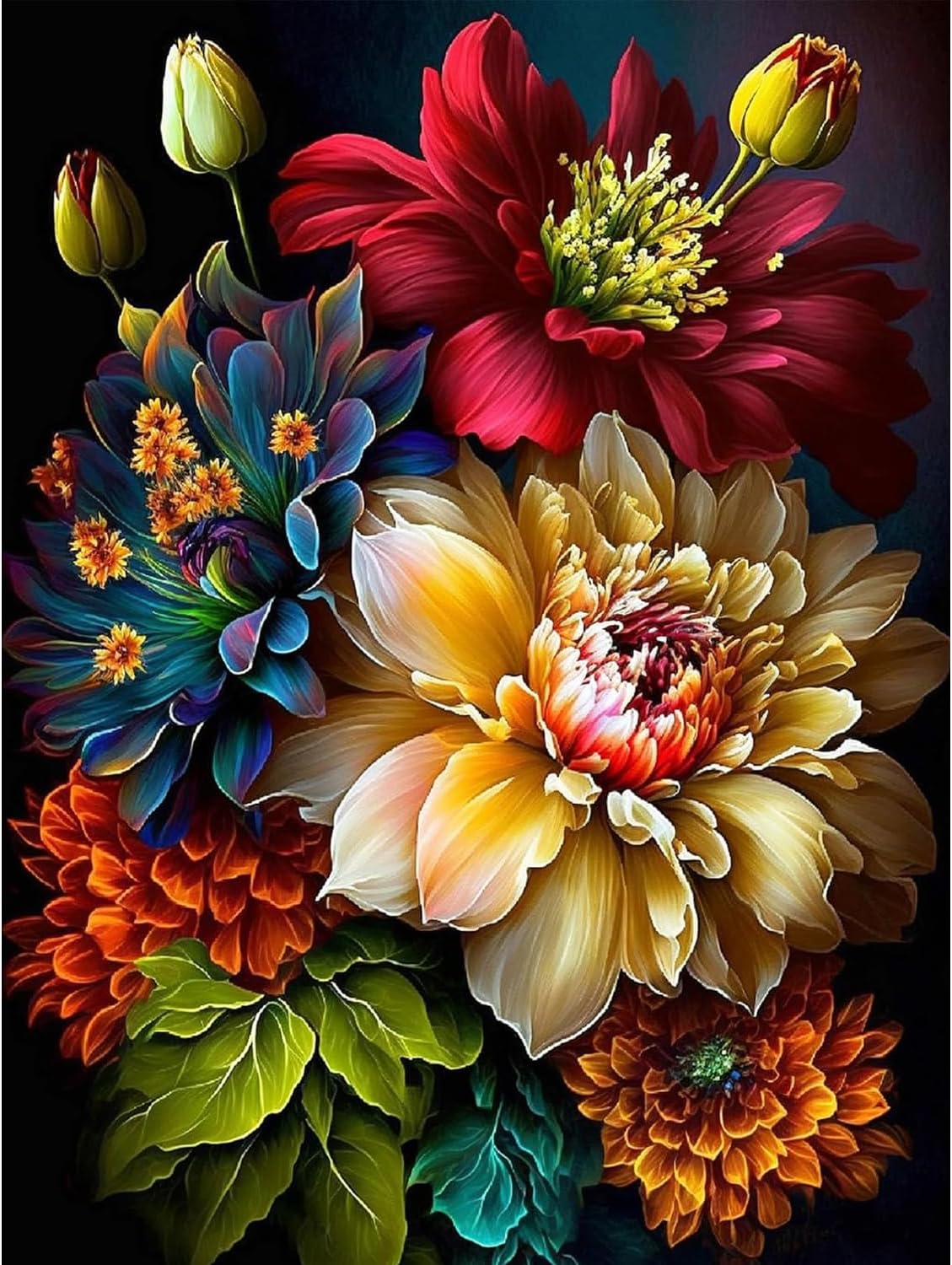 Diamond Painting Flowers-5D Diamond Art,Flowers Diamond Paintings for Adults