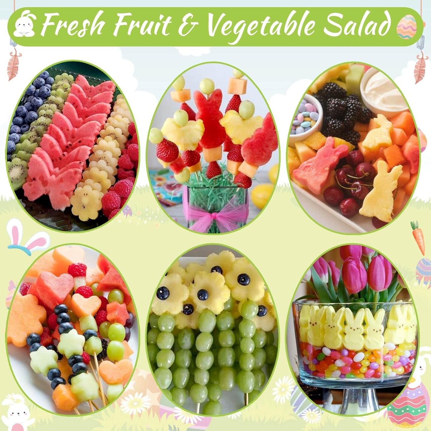 Easter Cookie Cutters Set, 14 Shapes Cookie Cutters for Easter, Stain Steel Egg Cookie Cutter with Bunny Carrot Rabbit Butterfly Egg Sheep Chick Flowers Crosses Shape Cookie Cutter