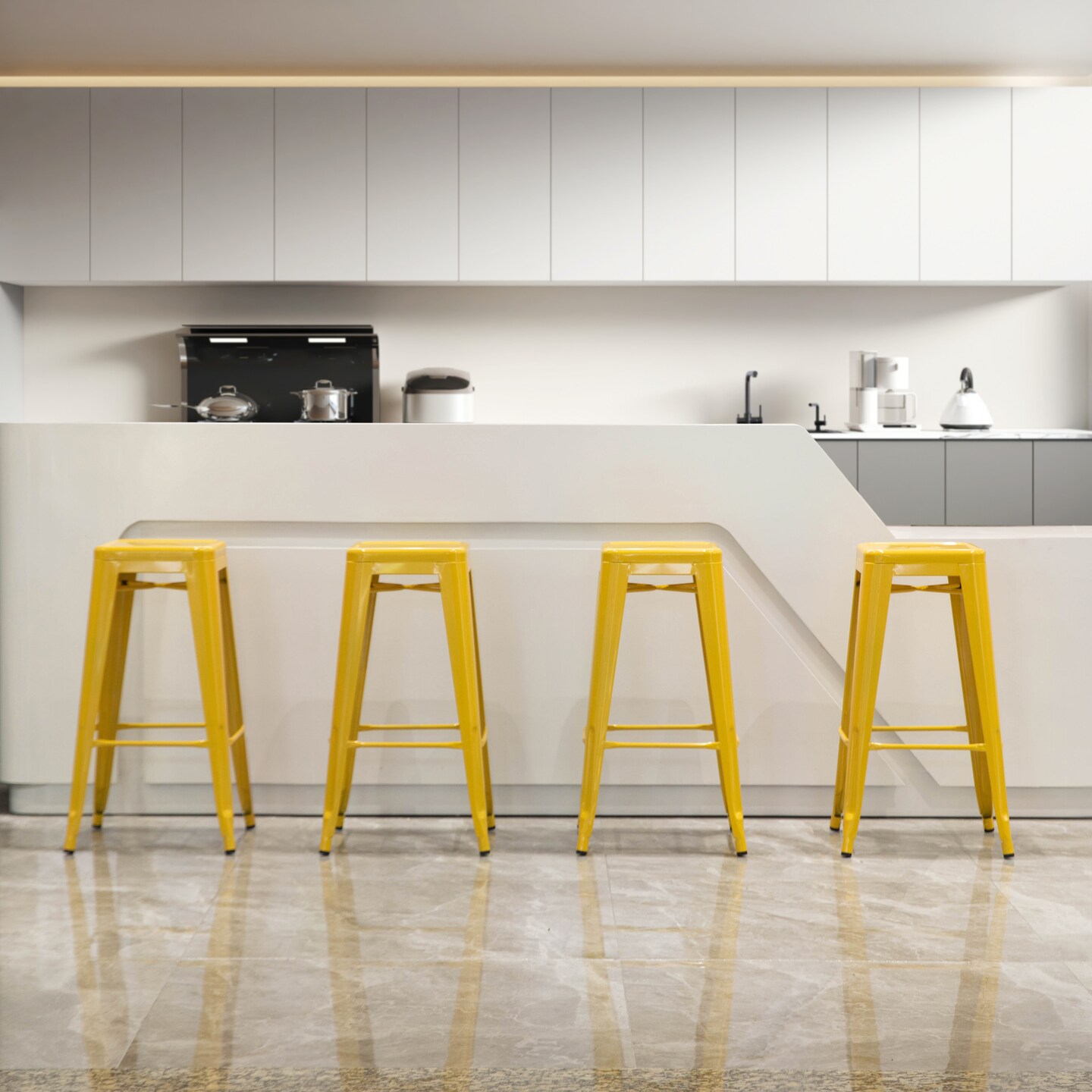 Basicwise 30-inch Backless Metal Bar Stool Stackable Heavy-Duty Counter-Height Chair for Home Bars Patios Kitchen Islands Cafes Restaurants Bistros and Dining Areas for Indoor & Outdoor Use