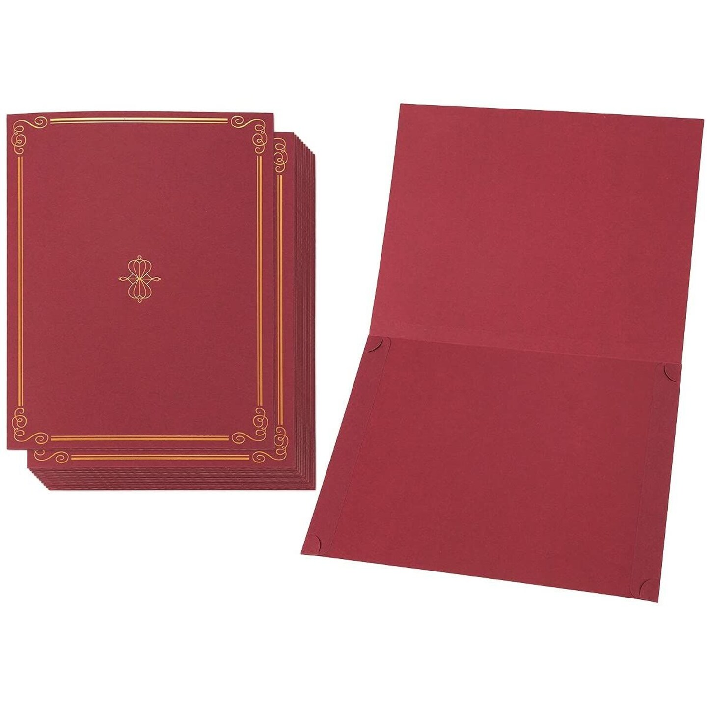 12-Pack Certificate Holder - Diploma Cover, Document Cover for Letter-Sized Award Certificates, Red, 11.2 x 8.7 Inches
