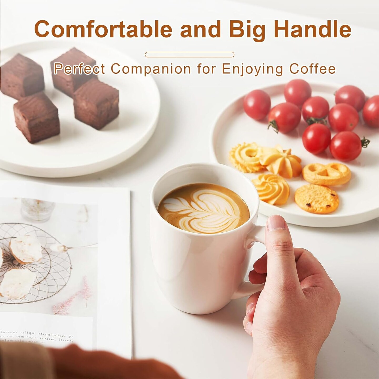 Coffee Mugs Set of 6, 18 Ounce Ceramic Coffee Cups