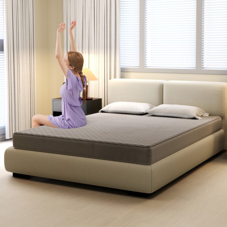 Luxury Mattress Pad with Breathable Polyester Cover and Deep Pocket Fit, Grey