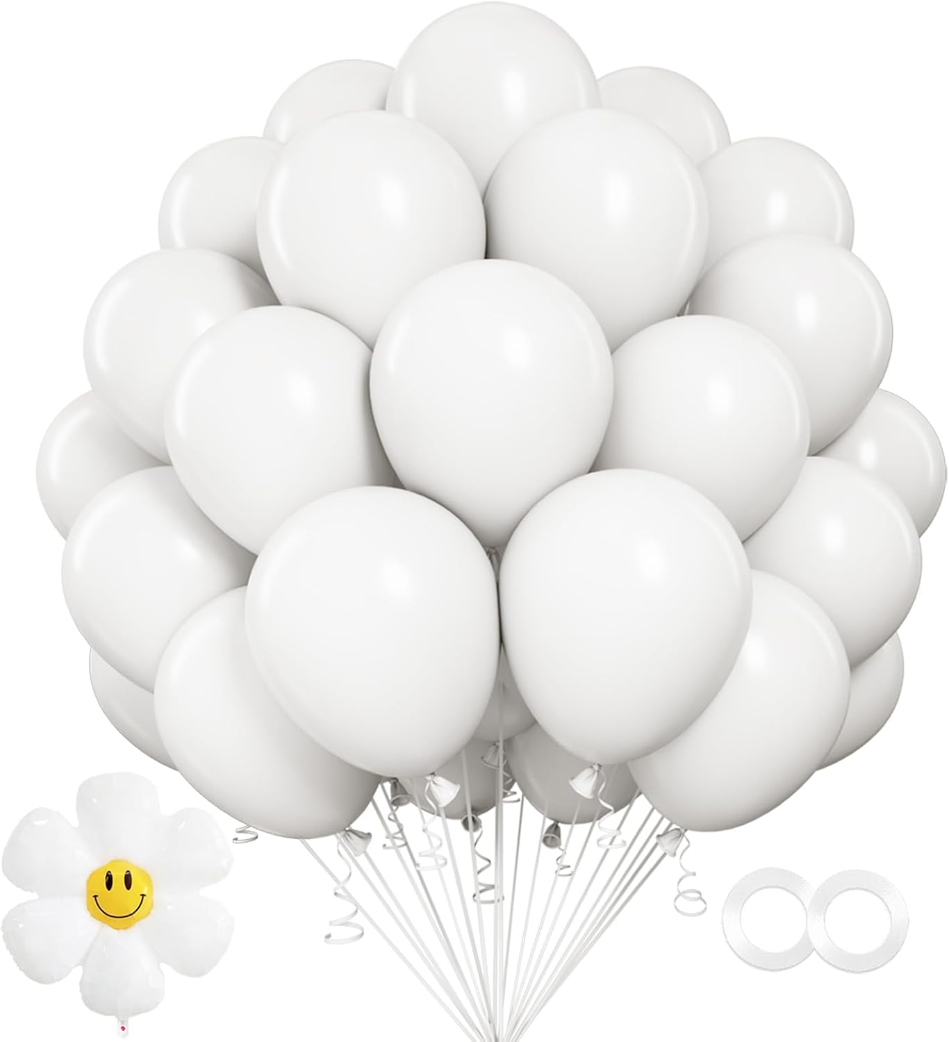 White Balloons,100 pcs 12 Inch White Latex Balloons,Matte White Balloons for Party Decoration,Birthday Decoration,Wedding, Baby Shower,Holiday Decoration