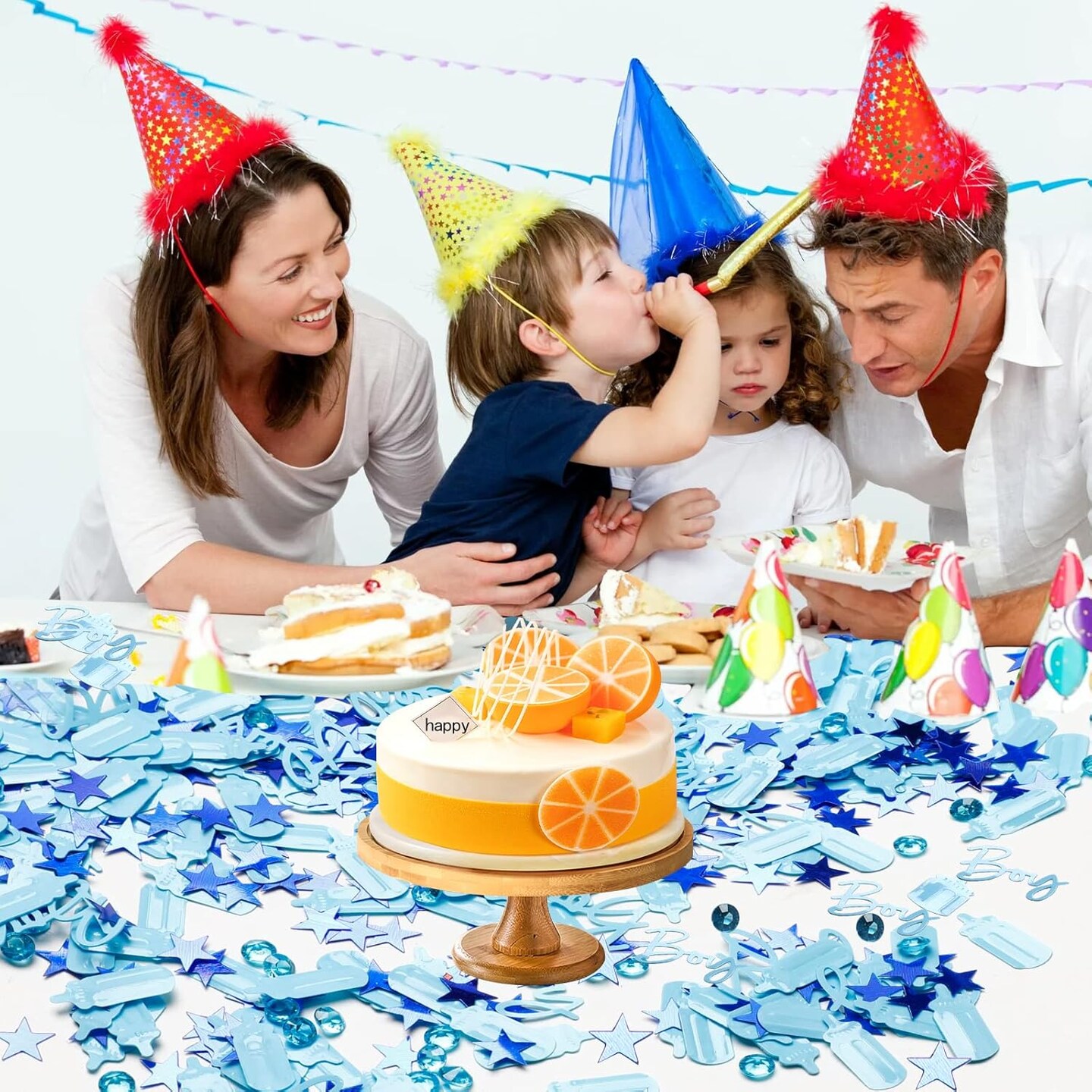 Baby Shower Confetti Baby Boy Shower Decorations Blue Baby Shower Table Confetti Decorations Party Confetti for Baby Shower Decor(1.6 oz/45 g)