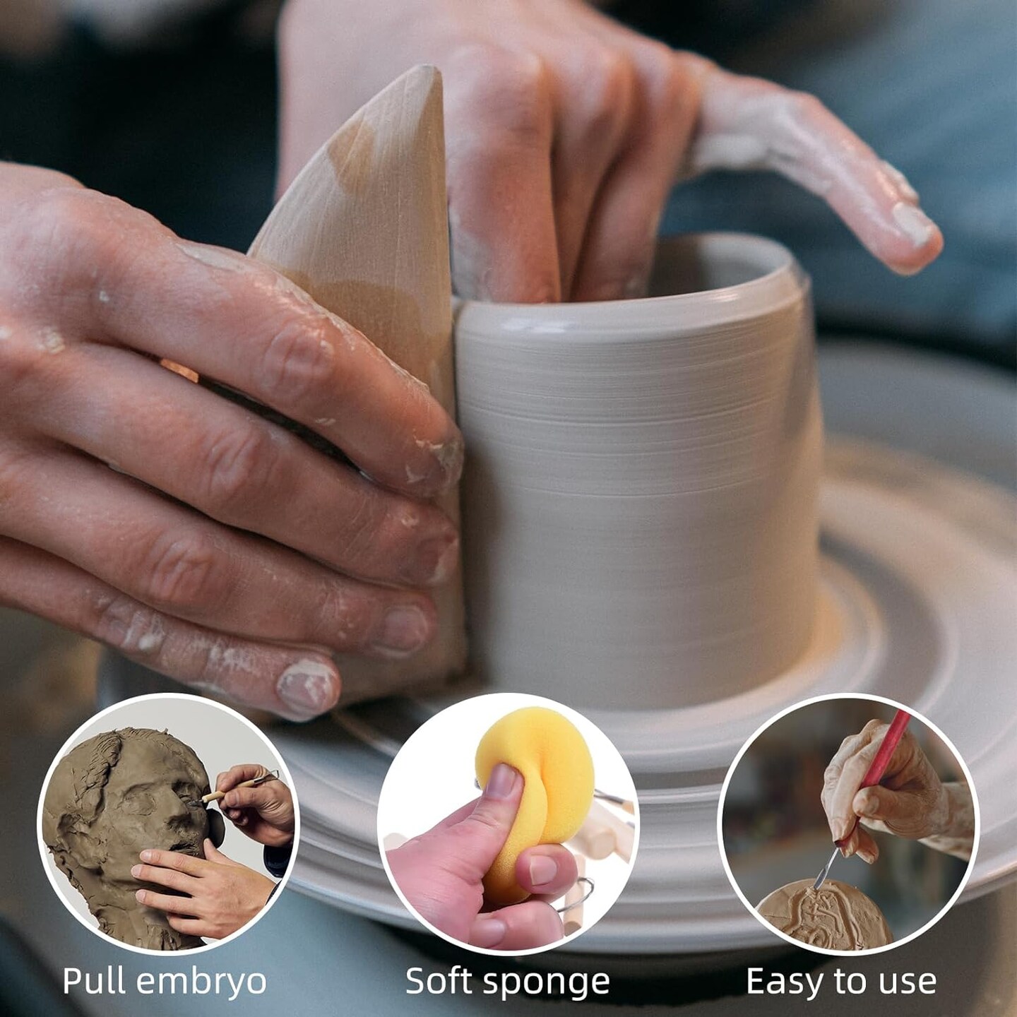 15PCS Pottery Carving Tools, Air Dry Polymer Clay Sculpting Tools Set