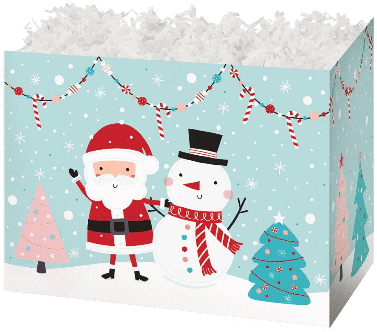 Pack/6: Winter Wonderland Basket Box - 10-1/4 x 6 x 7-1/2&#x22;