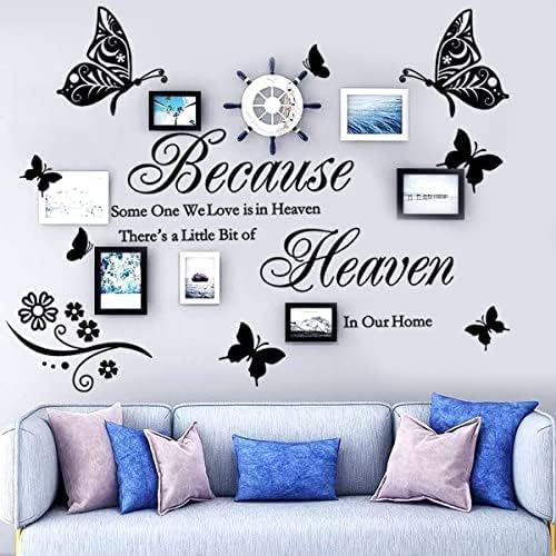Inspirational Wall Decal – “Because Someone We Love is in Heaven” 22.9" x 31.5" | Religious Vinyl Wall Sticker for Home & Family Room Revised Product Description: (Style 3)