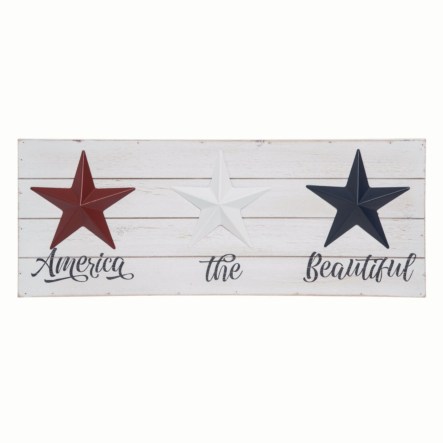 Transpac Wood 23.62 in. Multicolor Patriotic Americana Barn Star Wall Decor
