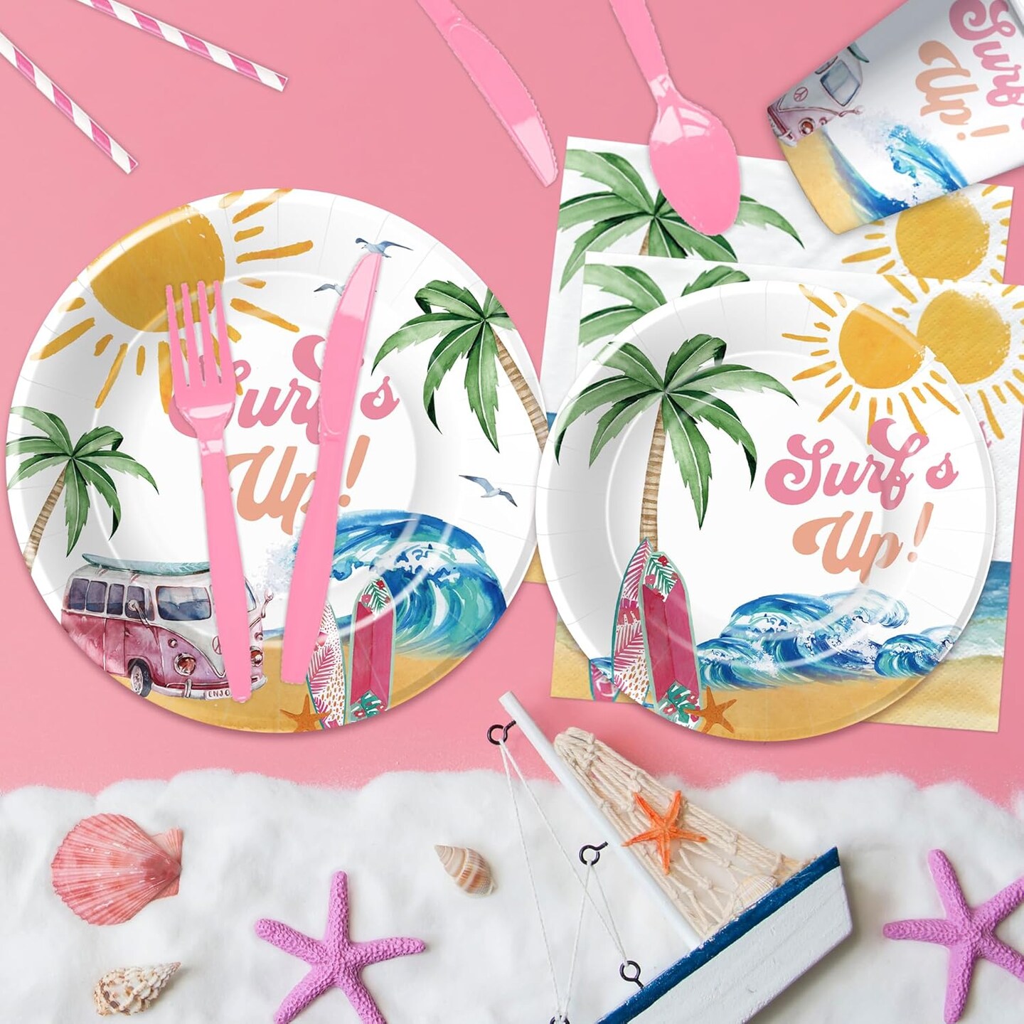 Surfs Up Party Decorations Girls Summer Tableware