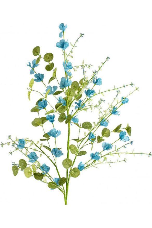 Fabric Flower Eucalyptus Spray: Light Blue