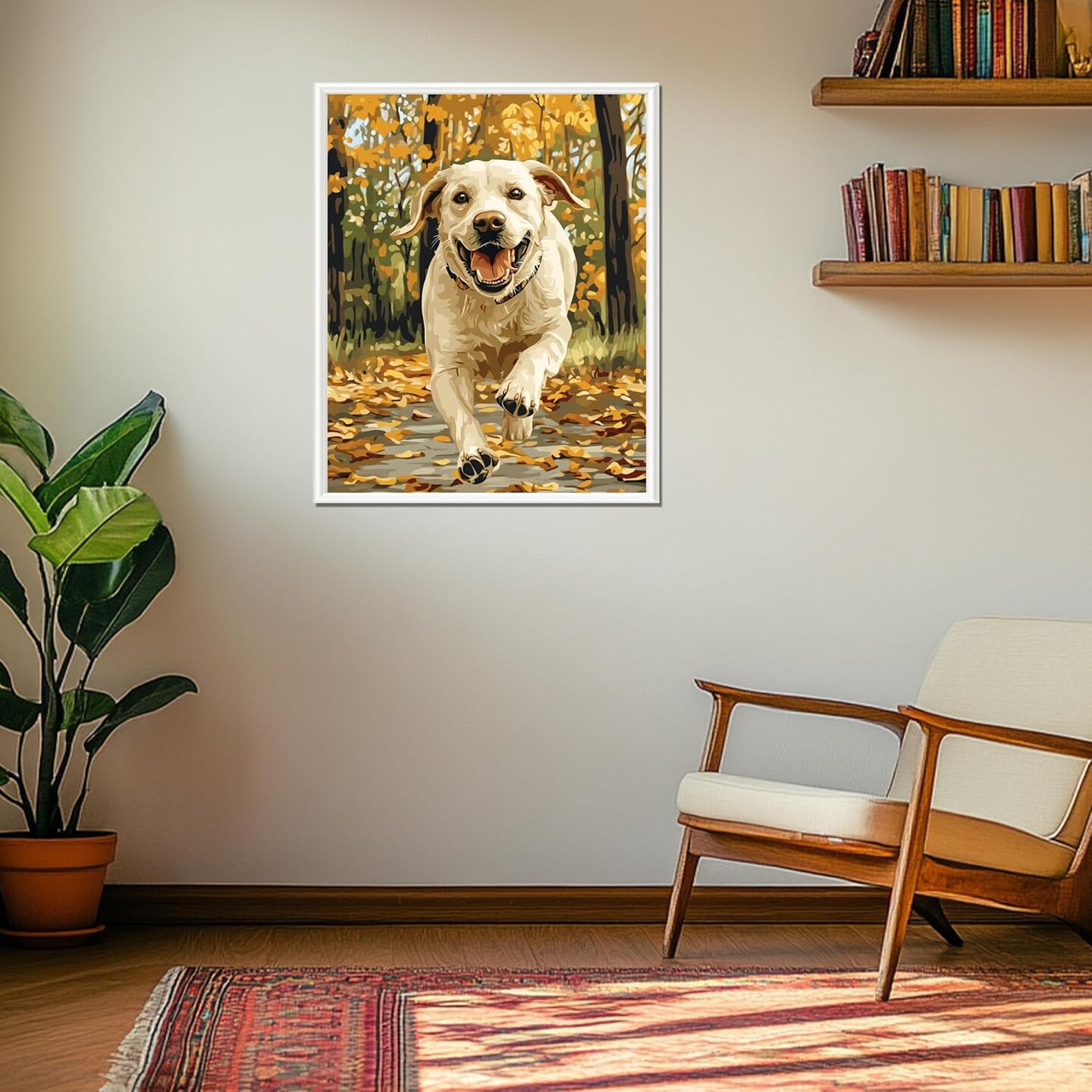 Labrador Retriever Paint by Numbers for Adults, Labrador Retriever Dog Acrylic Painting, Dogs Running Paint by Number
