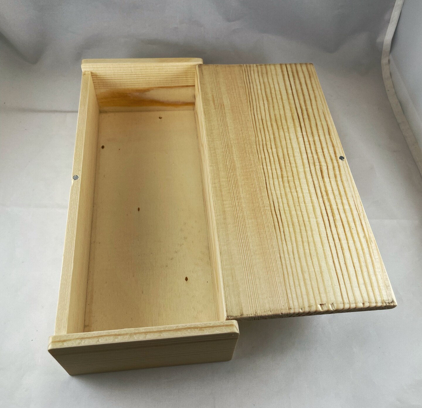 Vintage Boombox Wood Burned Large Pencil Box, Pyrography, Hinge
