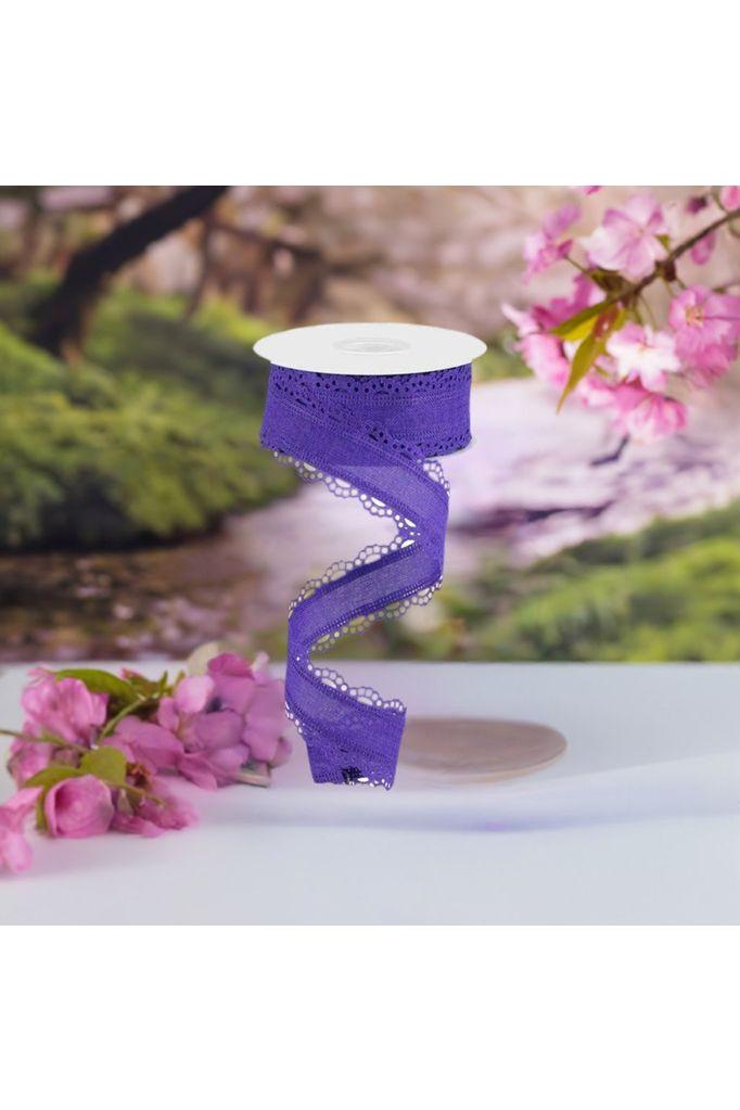 1.5&#x22; Scalloped Edge Ribbon: New Purple (10 Yard)