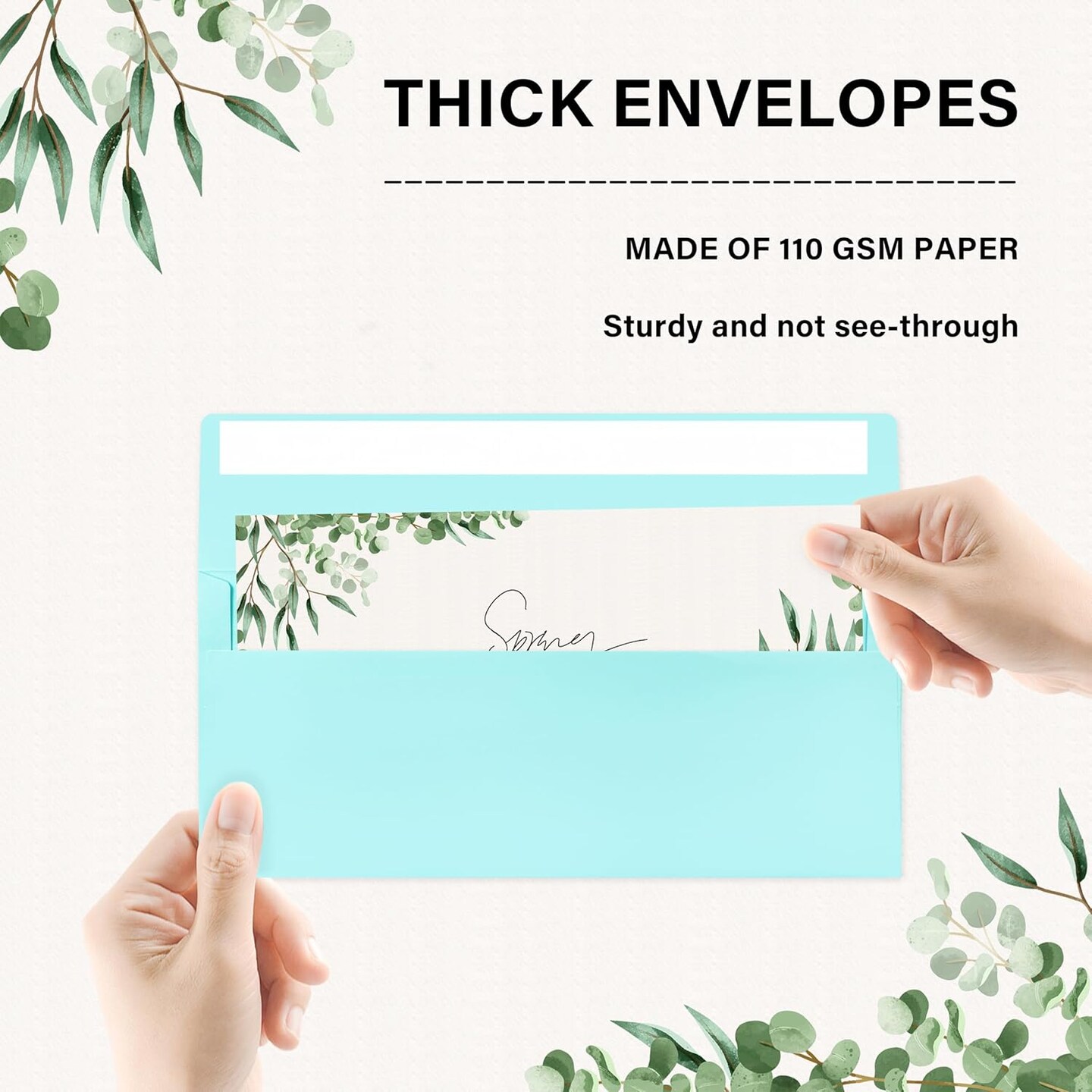 50 Pack #10 Business Envelopes, Self Seal Standard Light Blue Envelopes for Secure Business &#x26; Legal Mailing, Office, Checks, Letter, Invoices, 4 1/8 x 9 1/2 Inches