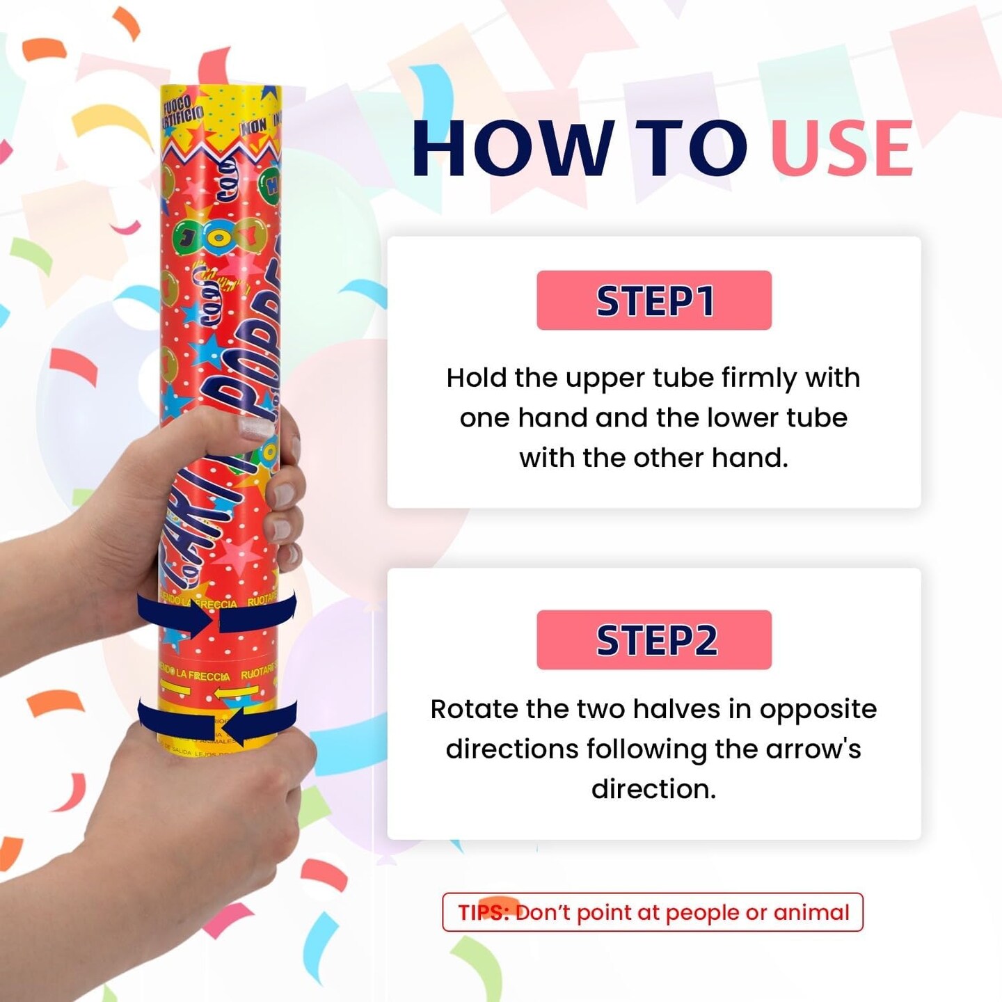 12Pack Confetti Cannon Multicolor Party Confetti Shooters Biodegradable Confetti Poppers 12Inch Party Poppers Cannon Launches 15-20ft for Graduation Birthday Wedding New Years Celebration Decorations