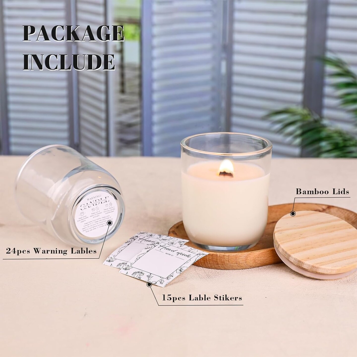 8oz Glass Candle Jars with Lids - 12pcs Set for Candle Making, Versatile Storage of Herbs, Sugar Scrubs - Ideal Containers for DIY Gifts, Empty Candle Jars Kit with High Clarity &#x26; Durability