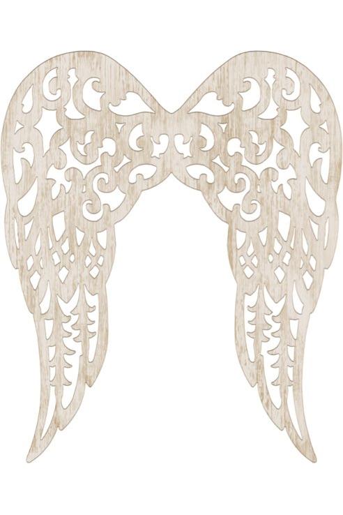 24&#x22; Metal Filigree Angel Wings: Antique Cream