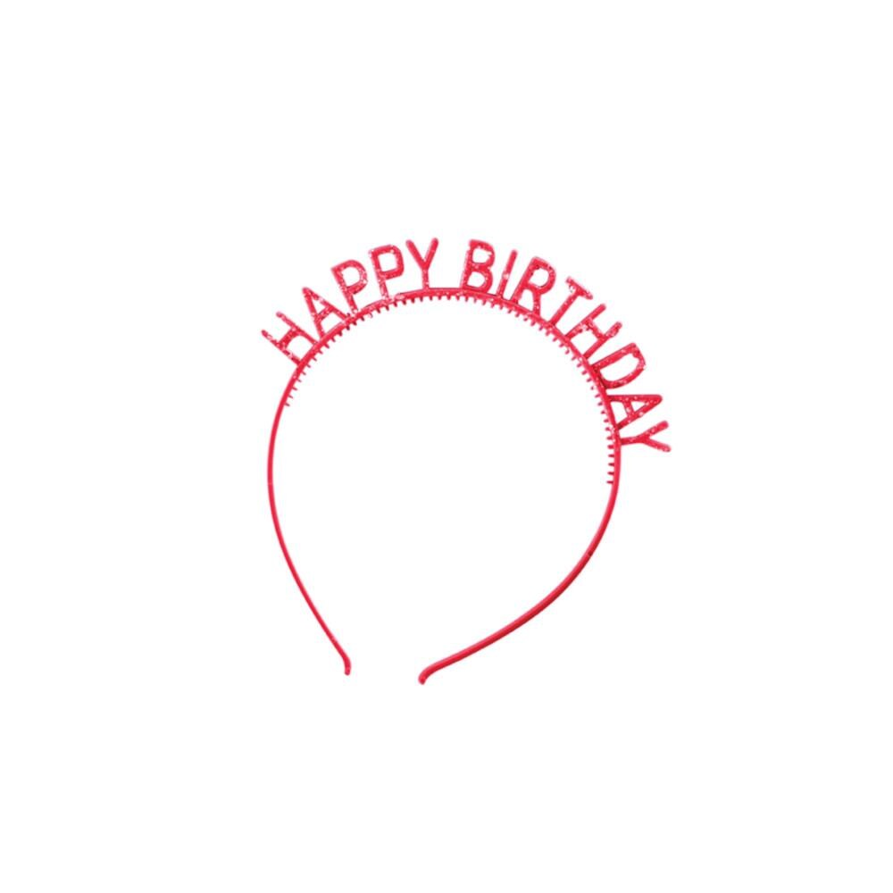 48 pc Bulk Assorted Colors Happy Birthday Headbands with Glitter