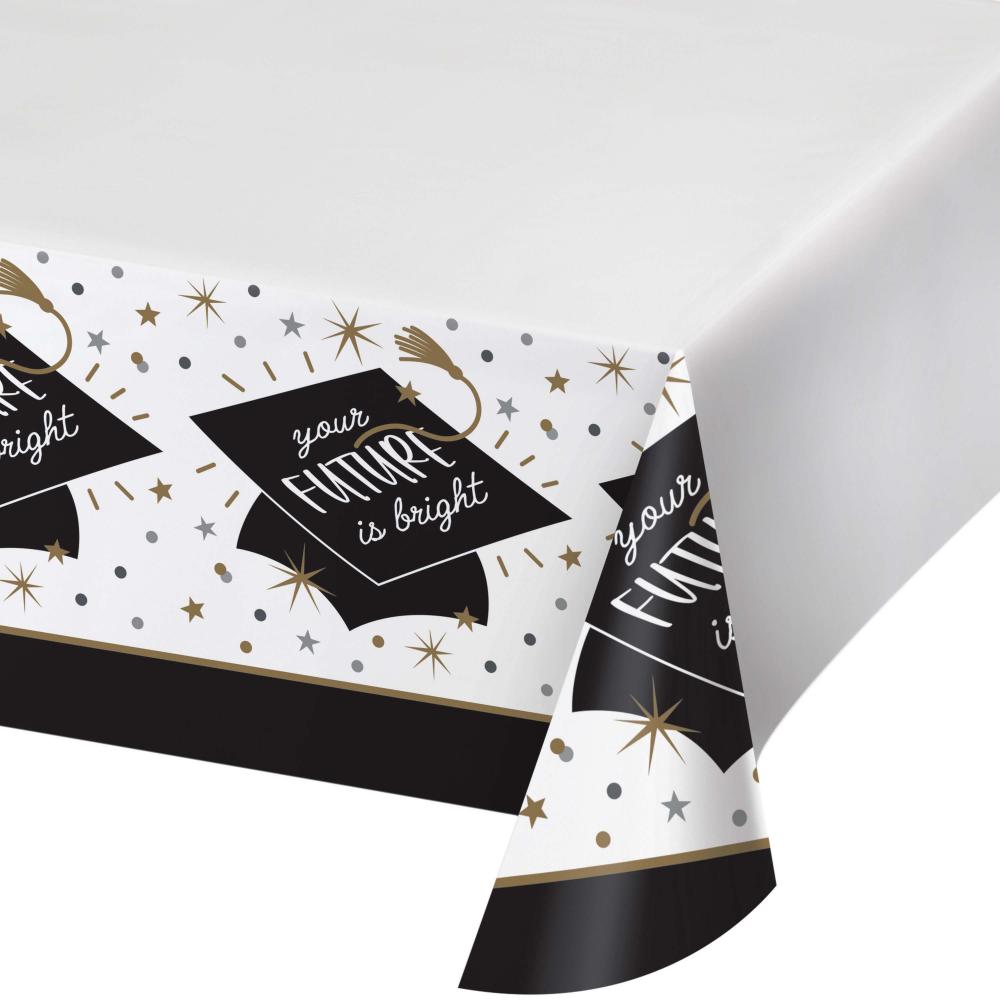 Glowing Grad Paper Tablecover, 54&#x22; x 102&#x22; (1/Pkg)