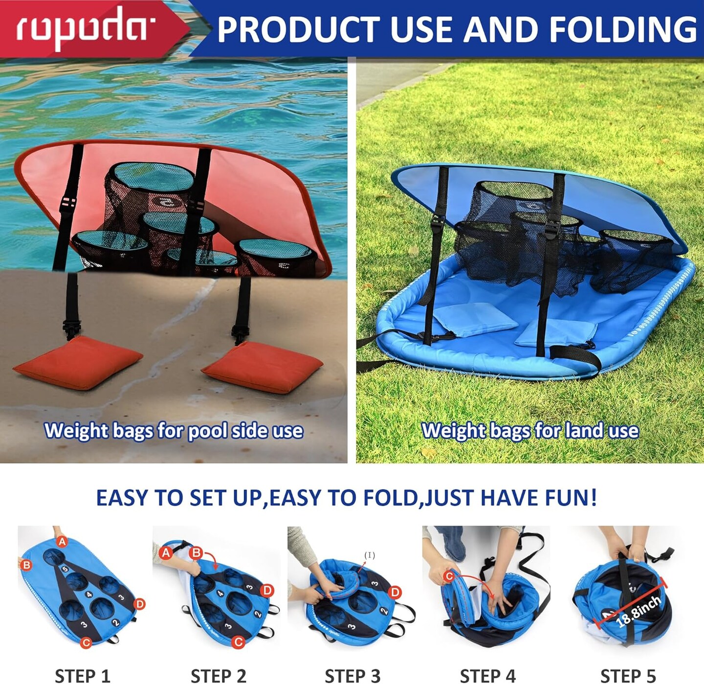 Pool Cornhole Board Set, 3ft x 2ft Corn Hole Games for Adults, Cornhole Set Floating, Pool Games for Adults, Water and Land Dual-Purpose, Easy Setup, Beach Toys for Family, Beach/Lawn Toys