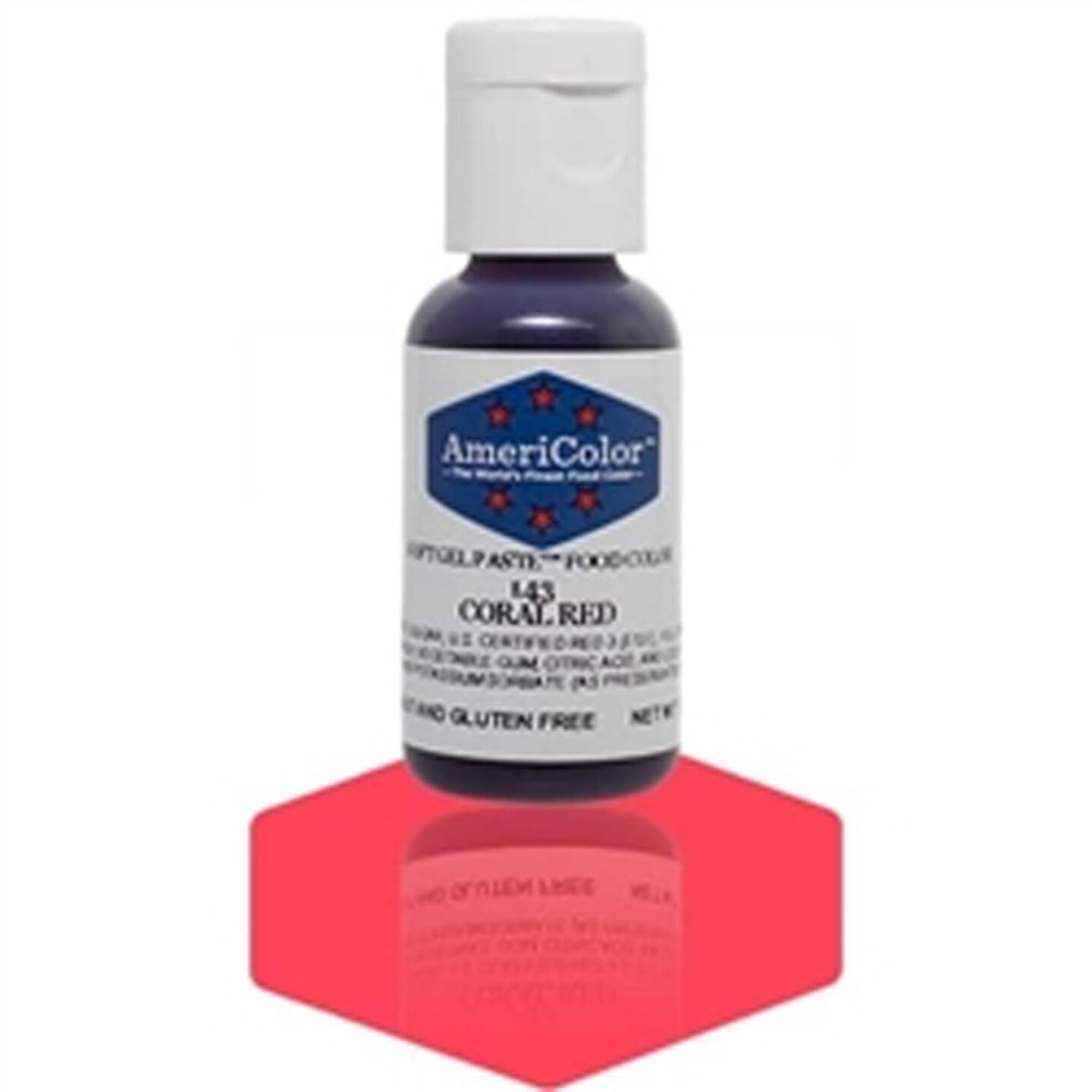 Coral Red Soft Gel Paste Food Color AmeriColor 3/4 Ounce