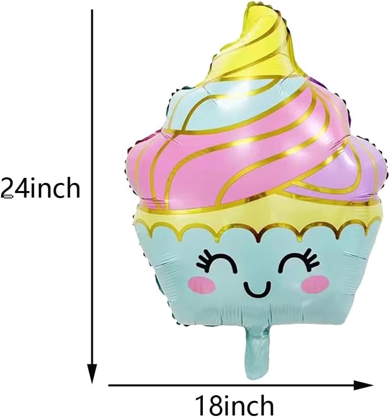 8PCS Ice Cream Cnady Foil Balloons Sweet Candy Foil Balloon for ice Cream Themed Party Decorations Baby Shower Wedding Party Decorations