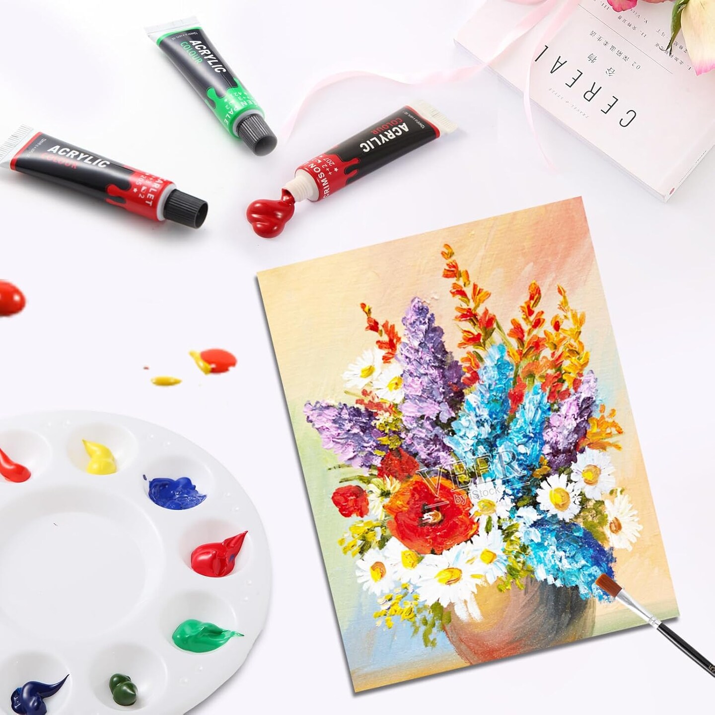 Acrylic Paint Set - Acrylic Paint 36 Colours 12ml Non-toxic Creamy Texture, Art Craft Paints for Adult Painting