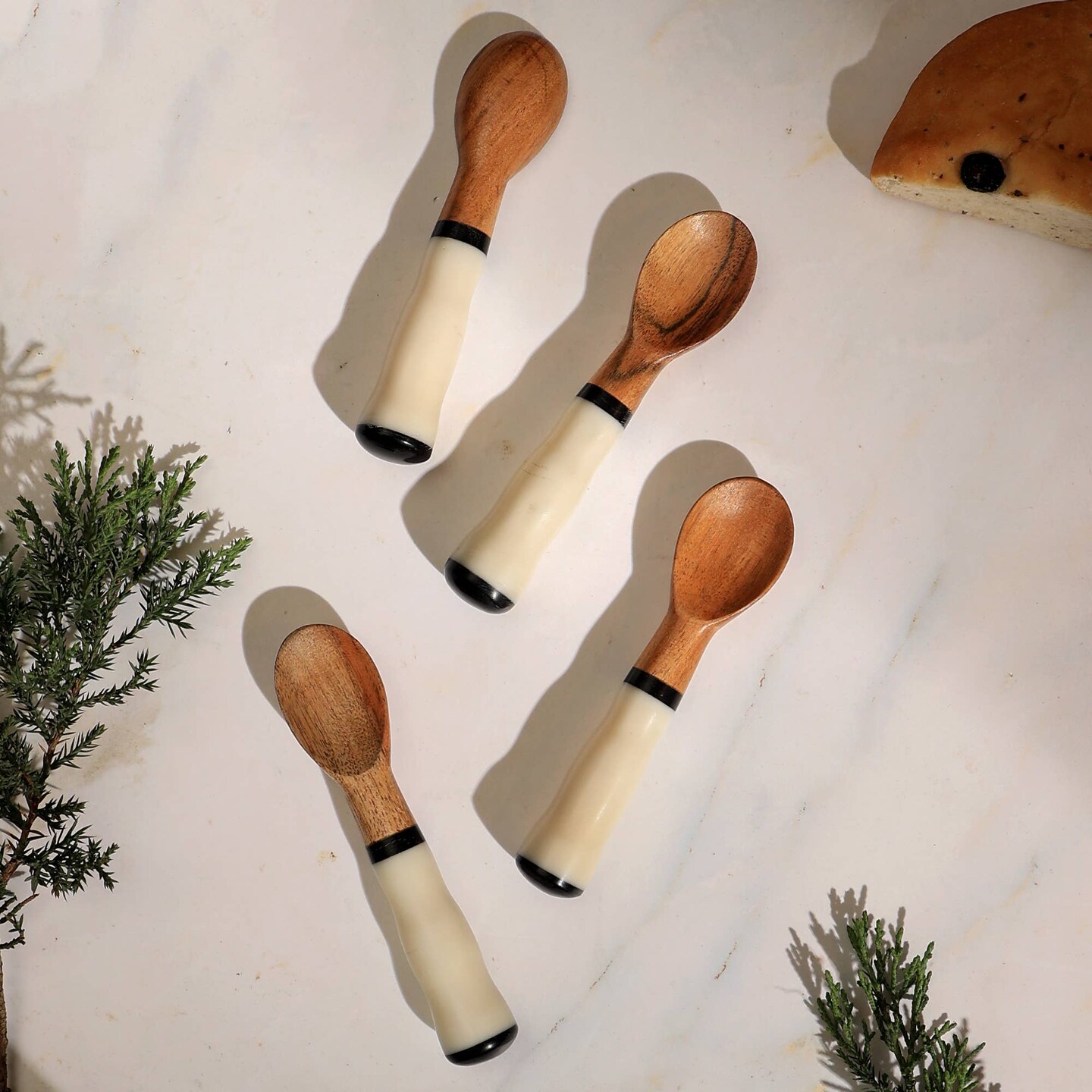 Wood &#x26; Resin Coffee Spoons - Set of 4