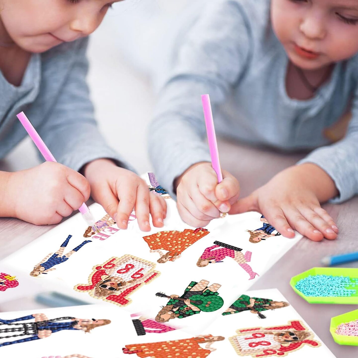 Diamond Painting Stickers Kits for Adults, 9 PS Music Diamond Painting Stickers with Tools, DIY Singer Sticker Set for Beginners, Diamond Craft Supplies for Decor